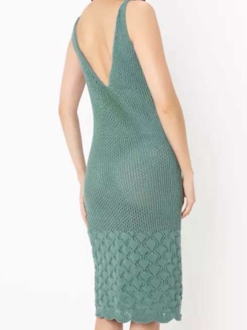 ZARA TEAL CHENILLE CROCHET DRESS SIZE M NWT - Picture 3 of 8